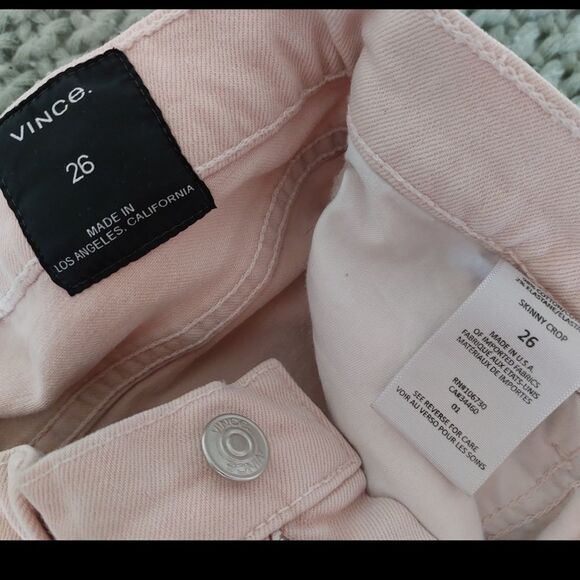 Vince Skinny Crop Pink Tulip Jeans Size 26 - Picture 4 of 8